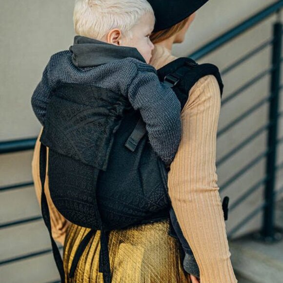 NWT Lenny Lamb Onbuhimo Peacock's Tail Pitch Black - Picture 3 of 5